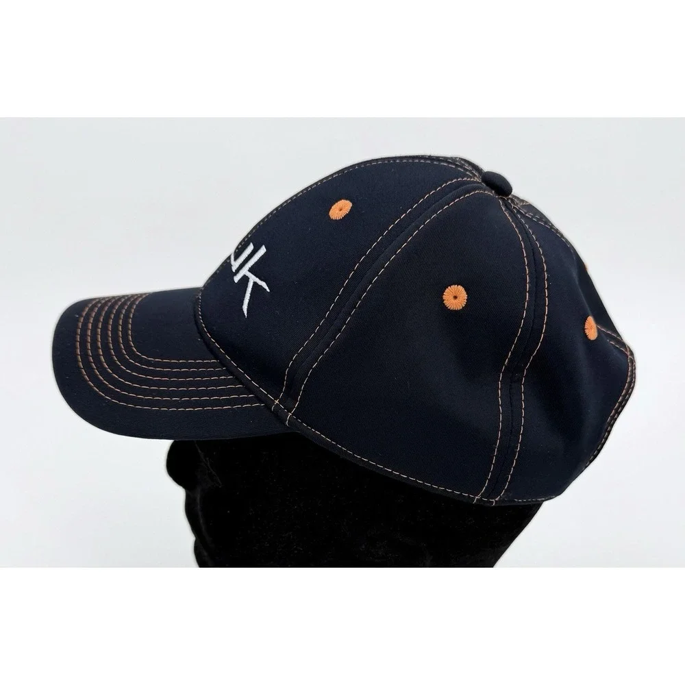 HUK Black & Orange Snapback 6 Panel Solid Trucker Baseball Cap Hat Youth NWOT